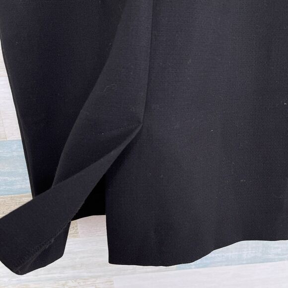 LOFT Ponte Pocketed Sheath Dress Black Exposed Zipper Stretch Womens 0P 0 Petite - Picture 5 of 8